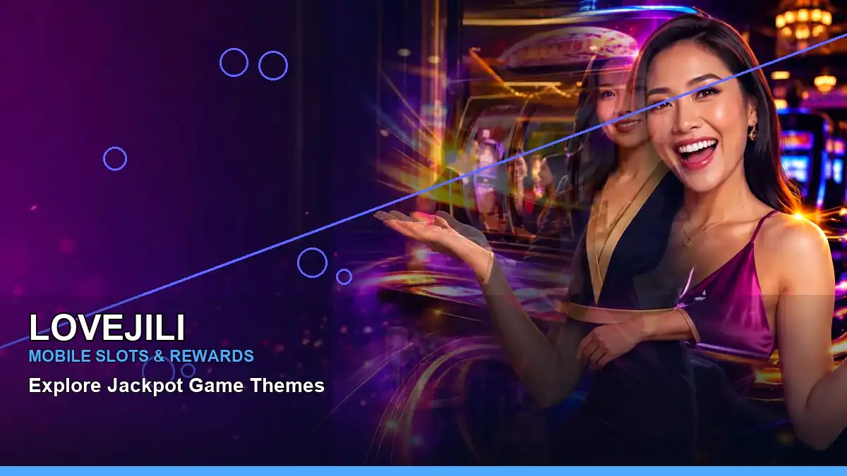 LOVEJILI night online slot games featuring an adult Filipina casino host with a right-framed composition