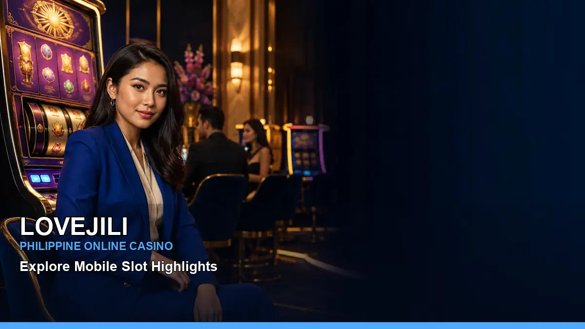 LOVEJILI VIP casino rewards featuring an adult Filipina casino host with a premium composition